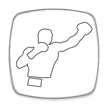 boxing - Square fridge magnet - white - Front