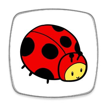 Young ladybug - Square fridge magnet - white - Front