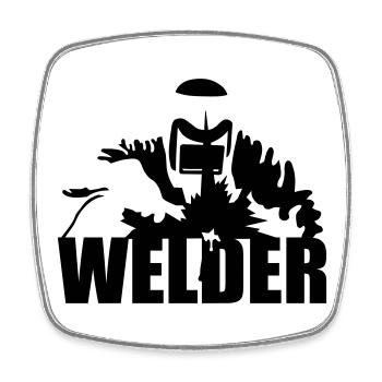 welder - Square fridge magnet - white - Front