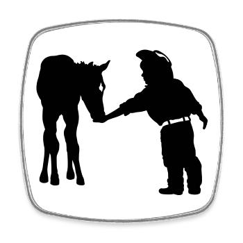 Cowboy - Viereckiger Kühlschrankmagnet - Weiß - Vorne