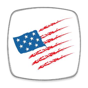 USA United States Amerika Flagge - Viereckiger Kühlschrankmagnet - Weiß - Vorne