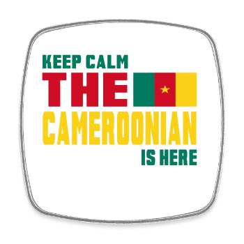 Keep Calm Kamerun / Afrika Geschenk Nationalfarben - Viereckiger Kühlschrankmagnet - Weiß - Vorne