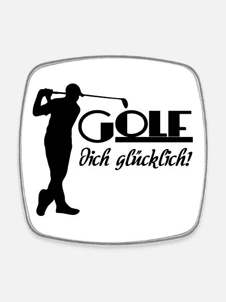 Golf Golfer Sport Sportler Spruch Geschenk - Viereckiger Kühlschrankmagnet - Weiß