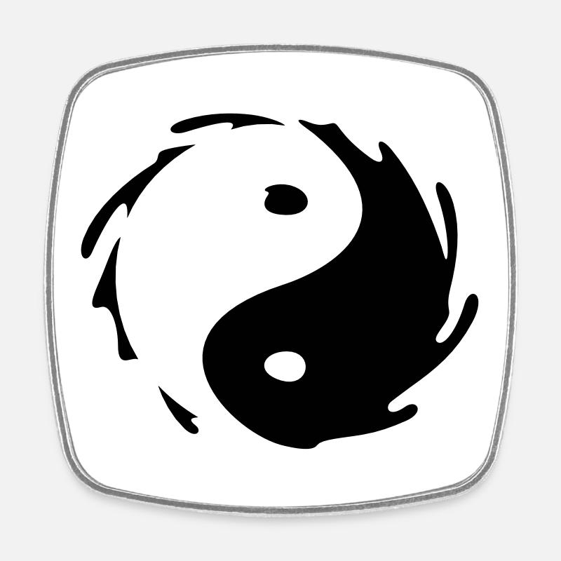 Yin-Yang Splash - Square fridge magnet - white
