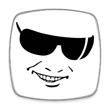 smile - Square fridge magnet - white - Front