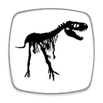 dino - Magnet carré - blanc - Devant