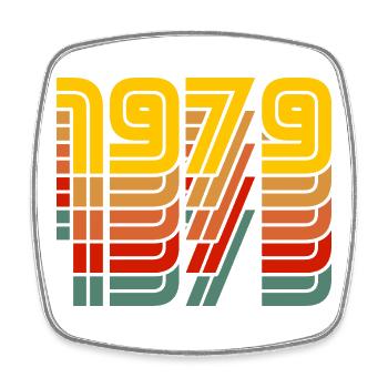 1979 vintage coloré - Magnet carré - blanc - Devant