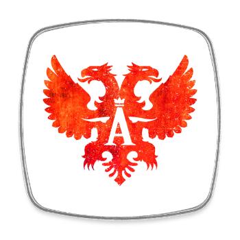 Albanien Shqipëri - Albanischer Adler - Albaner - Viereckiger Kühlschrankmagnet - Weiß - Vorne