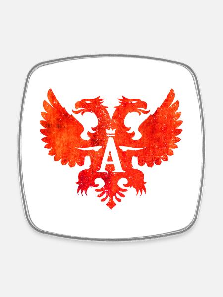 Albanie Shqipëri - Albanian Eagle - Albanian - Magnet carré - blanc