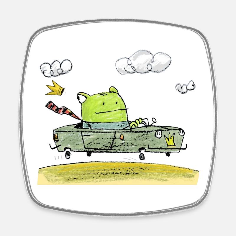 Frog t-shirt - Square fridge magnet - white