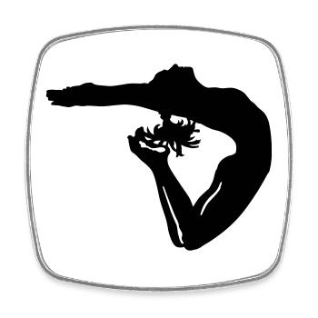 Gymnastics - Viereckiger Kühlschrankmagnet - Weiß - Vorne