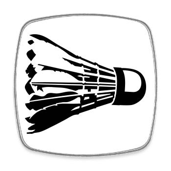 shuttlecock - Square fridge magnet - white - Front