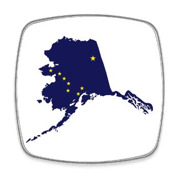 state of alaska - Viereckiger Kühlschrankmagnet - Weiß - Vorne