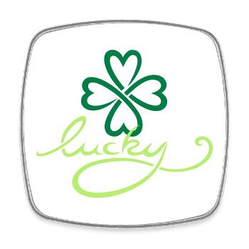 St Patricks Day Lucky Yoga Wellness Tattoo - Viereckiger Kühlschrankmagnet - Weiß - Vorne