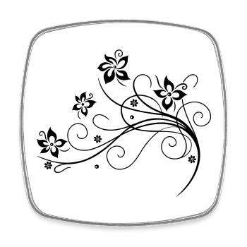 Blumenranke, Blumen, flowers - Viereckiger Kühlschrankmagnet - Weiß - Vorne
