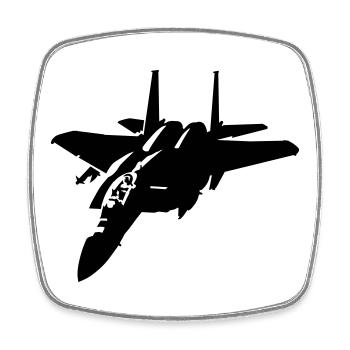 F-15 - Viereckiger Kühlschrankmagnet - Weiß - Vorne