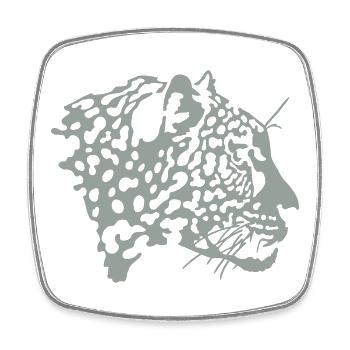 guépard - Magnet carré - blanc - Devant