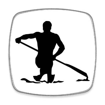 canoe - Square fridge magnet - white - Front