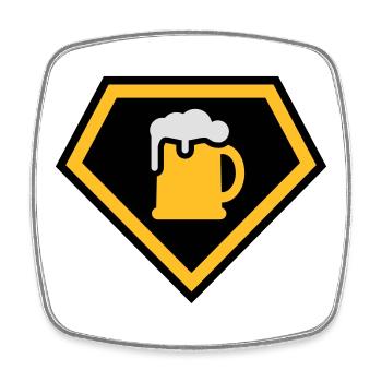 Super Drinking Team - Square fridge magnet - white - Front