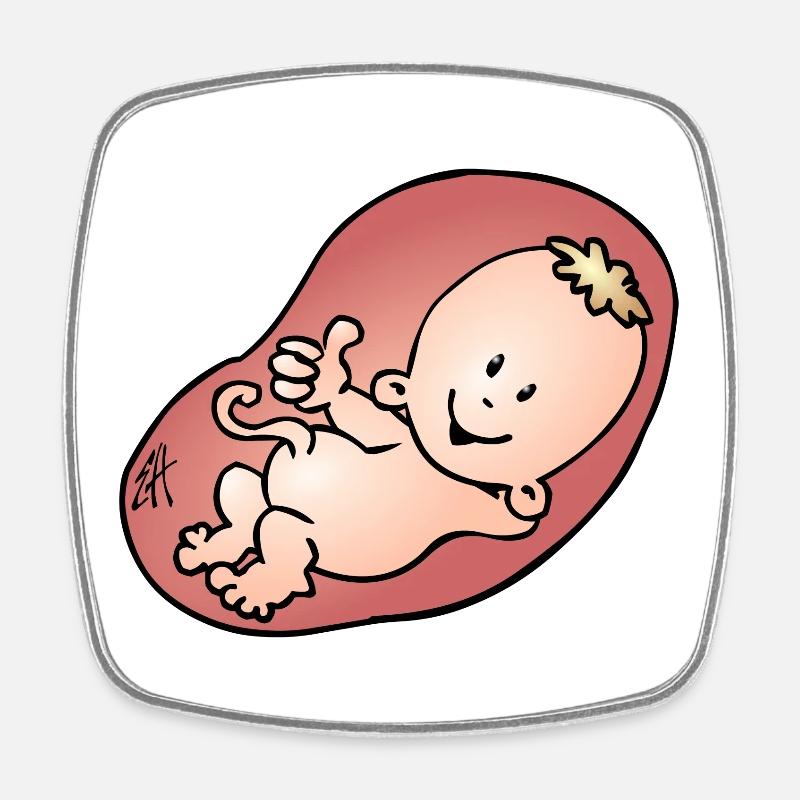 Pregnant - pregnancy - Square fridge magnet - white