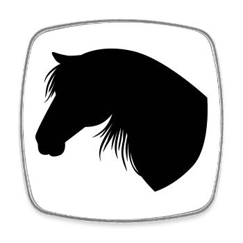 Horse - Square fridge magnet - white - Front
