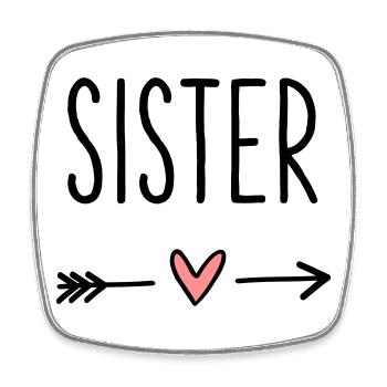 Sister Heart Arrow Dear Friend Gift - Square fridge magnet - white - Front