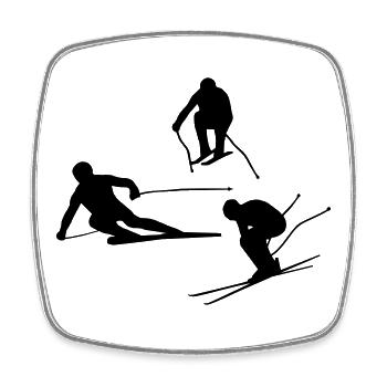 Skifahrer - Viereckiger Kühlschrankmagnet - Weiß - Vorne