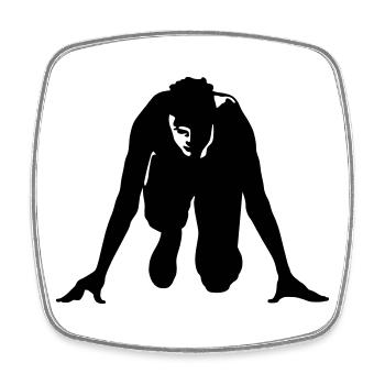 runner start - Square fridge magnet - white - Front