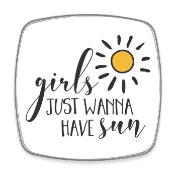 Girl Power Design Inspiring Sun - Square fridge magnet - white - Front