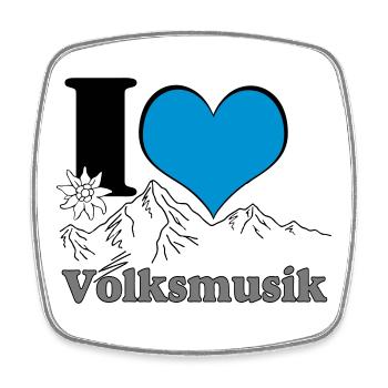 Volksmusik , Volksfest , Fun Shirt , Bayern (25) - Viereckiger Kühlschrankmagnet - Weiß - Vorne