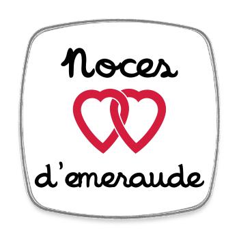 Noces d'emeraude - Magnet carré - blanc - Devant