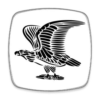 Aigle aux ailes - Magnet carré - blanc - Devant