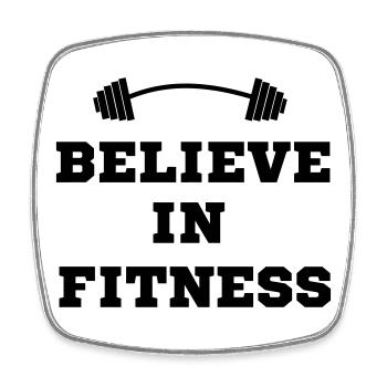 Believe in Fitness - Viereckiger Kühlschrankmagnet - Weiß - Vorne