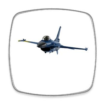 Jet F-16 Fighting Falcon - Viereckiger Kühlschrankmagnet - Weiß - Vorne