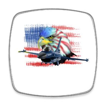 Jet F-16 Fighting Falcon - Viereckiger Kühlschrankmagnet - Weiß - Vorne