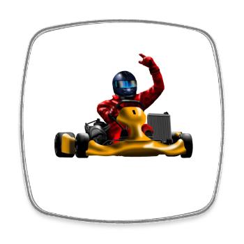 Karting - Viereckiger Kühlschrankmagnet - Weiß - Vorne