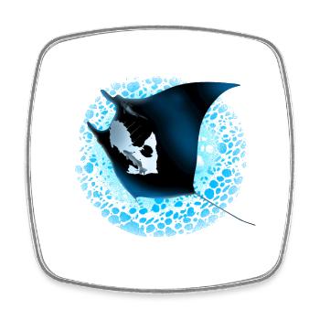 manta - Magnet carré - blanc - Devant