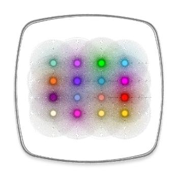 Disco / Party Licht - Viereckiger Kühlschrankmagnet - Weiß - Vorne