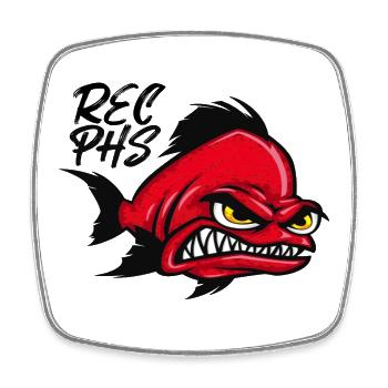 Rostocker Eishockey - Viereckiger Kühlschrankmagnet - Weiß - Vorne