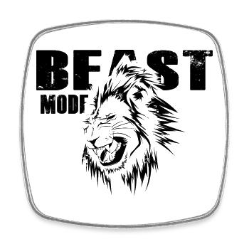 Beast Lion Fitness Gym Roaring Symbol - Magnet carré - blanc - Devant
