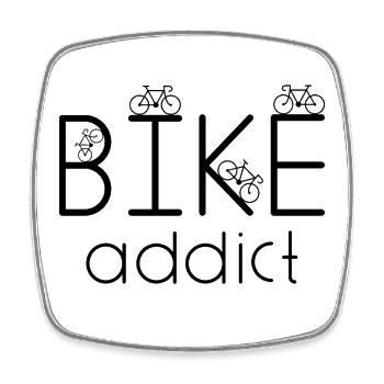 Bike Addict - Square fridge magnet - white - Front