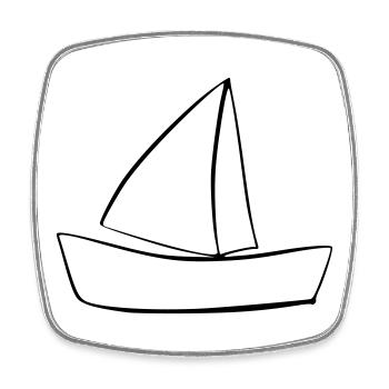 boat - Square fridge magnet - white - Front