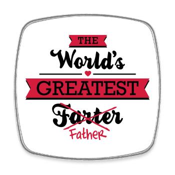 The world's greatest farter/father - Viereckiger Kühlschrankmagnet - Weiß - Vorne