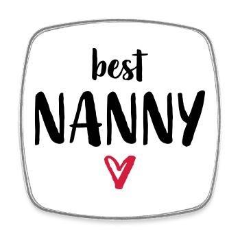 best Nanny I Herz Geschenk Kindergarten Kita - Viereckiger Kühlschrankmagnet - Weiß - Vorne