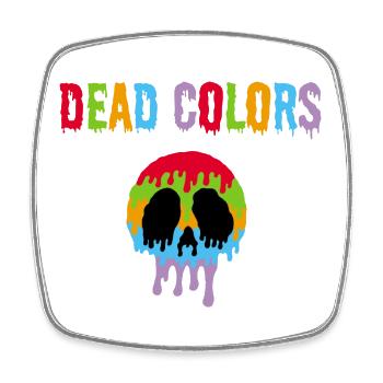 Colored skull manga - Square fridge magnet - white - Front