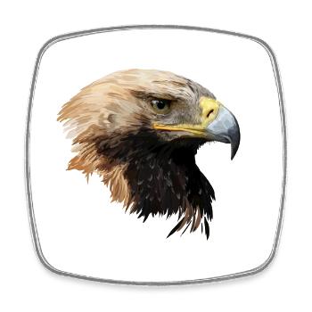 aigle - Magnet carré - blanc - Devant