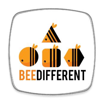 Bee Different - Square fridge magnet - white - Front