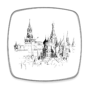 Moscow - Square fridge magnet - white - Front