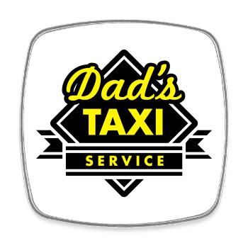 Dad's Taxi Service - Viereckiger Kühlschrankmagnet - Weiß - Vorne