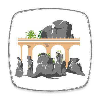 bastei saxony switzerland mountains gift idea - Square fridge magnet - white - Front